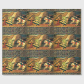 ST. GEORGE, DRAGON EN PRINCIPE Geel groen Cadeaupapier (Vlak)
