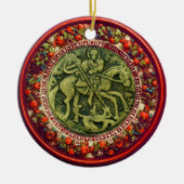 ST.GEORGE, DRAGON/MADONNA EN KINDERSTROOM KERAMISCH ORNAMENT (Voorkant)