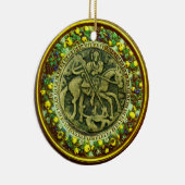 ST.GEORGE, DRAGON/MADONNA EN KINDERSTROOM KERAMISCH ORNAMENT (Rechts)