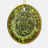 ST.GEORGE, DRAGON/MADONNA EN KINDERSTROOM KERAMISCH ORNAMENT (Links)