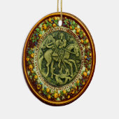 ST.GEORGE, DRAGON/MADONNA EN KINDERSTROOM KERAMISCH ORNAMENT (Rechts)