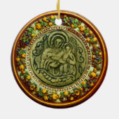 ST.GEORGE, DRAGON/MADONNA EN KINDERSTROOM KERAMISCH ORNAMENT (Achterkant)