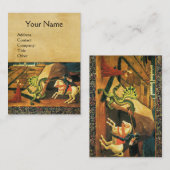 ST. GEORGE,DRAGON,PRINCESS Green Brown Parchment Visitekaartje (Voorkant / Achterkant)