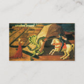 ST. GEORGE,DRAGON,PRINCESS Green Brown Parchment Visitekaartje (Achterkant)