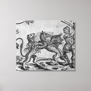 St. George en de Draak Canvas Afdruk