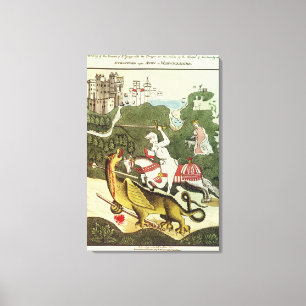St. George en de Draak Canvas Afdruk
