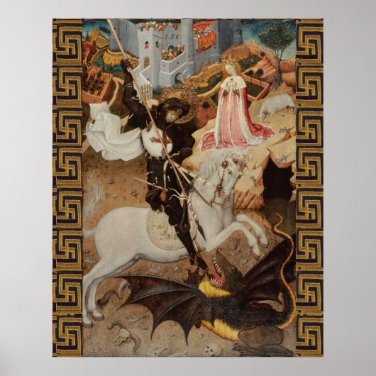 St. George en de Draak door Bernat Martorell Poster (Voorkant)