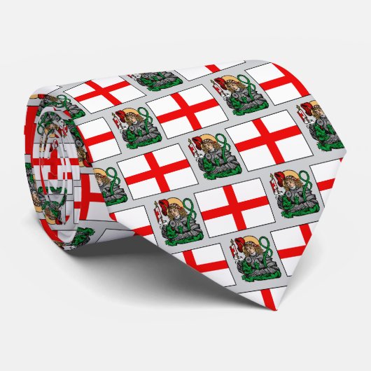 St. George en de draak en het Engelse vlagpatroon Stropdas (Opgerold)