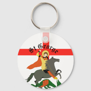 St George en de Draak en het kruis van St George Sleutelhanger
