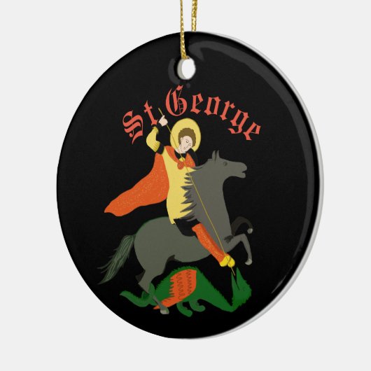 St. George en de Draak Keramisch Ornament (Links)