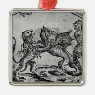St. George en de Draak Metalen Ornament