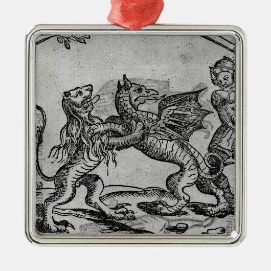 St. George en de Draak Metalen Ornament (Voorkant)