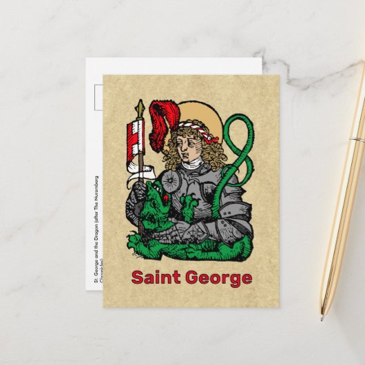 St. George en de Draak (Neurenberg) Briefkaart (Voorkant / Achterkant in situ)