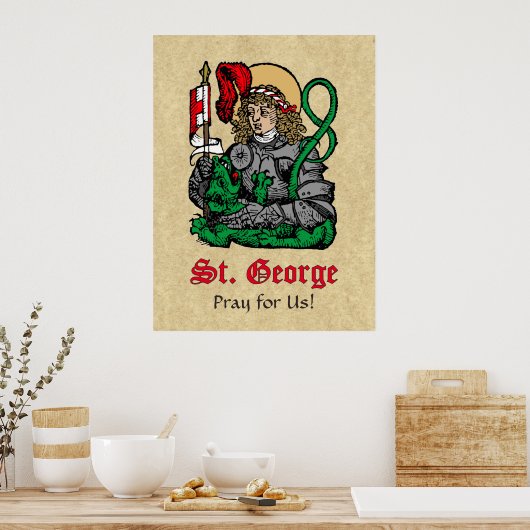 St. George en de Draak (Neurenberg) Poster (Keuken)