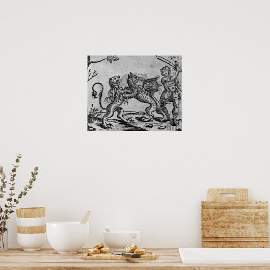 St. George en de Draak Poster (Keuken)