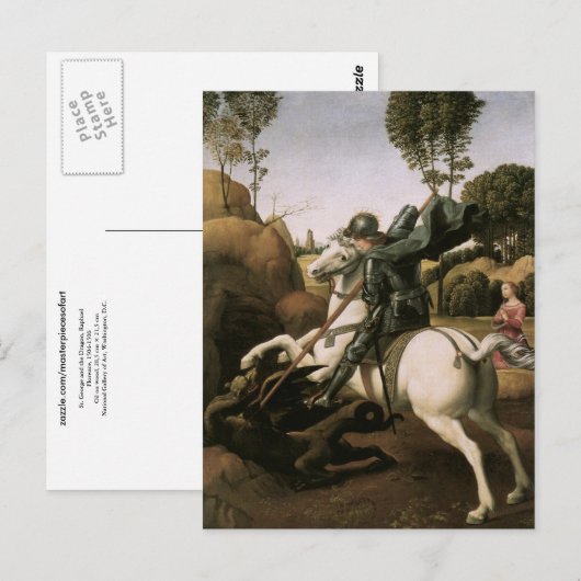 St. George en de Draak, Raphael Fine Art Briefkaart (Voorkant / Achterkant)
