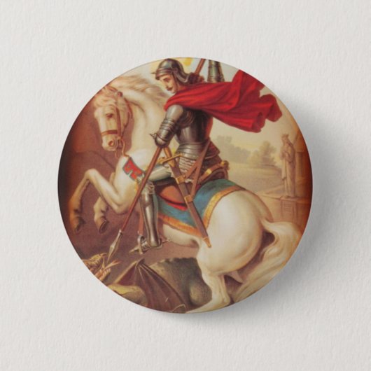 St. George en de Draak Ronde Button 5,7 Cm (Voorkant)