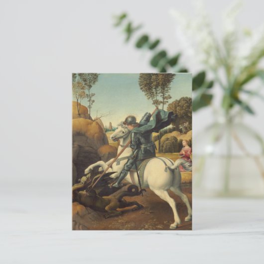 St. George en de Draak van het Briefkaart Raphael (Staand voorkant)