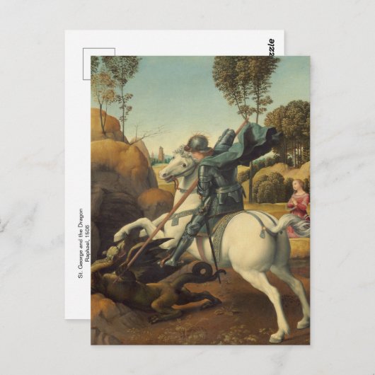 St. George en de Draak van het Briefkaart Raphael (Voorkant / Achterkant)