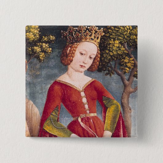 St. George en de Draak Vierkante Button 5,1 Cm (Voorkant)