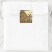 St. George en de Draak Vierkante Sticker (Tas)