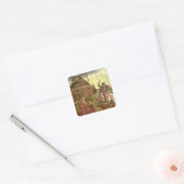St. George en de Draak Vierkante Sticker (Envelop)