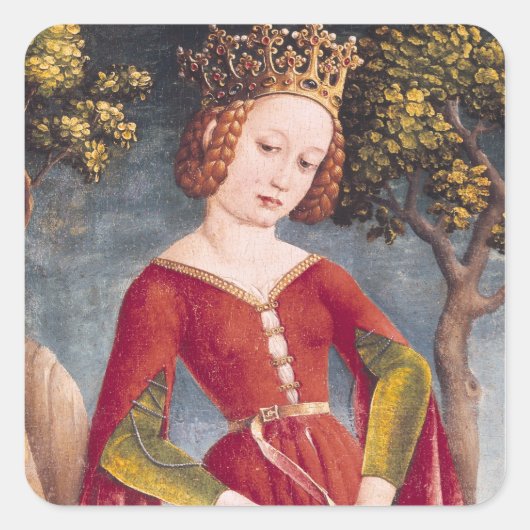 St. George en de Draak Vierkante Sticker (Voorkant)