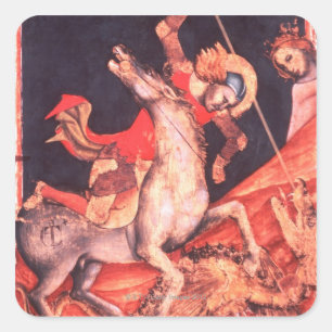 St. George en de Draak Vierkante Sticker