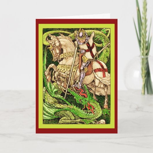 St. George en de Dragon ~ Art Nouveau Kaart (Voorkant)
