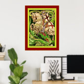 St. George en de Dragon ~  Art Nouveau Poster (Thuiskantoor)