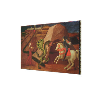 St. George en de Dragon, c.1439-40 Canvas Afdruk