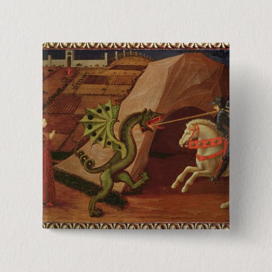St. George en de Dragon, c.1439-40 Vierkante Button 5,1 Cm (Voorkant)