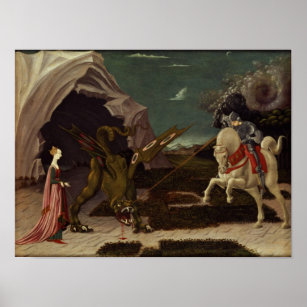St. George en de Dragon, c.1470 Poster