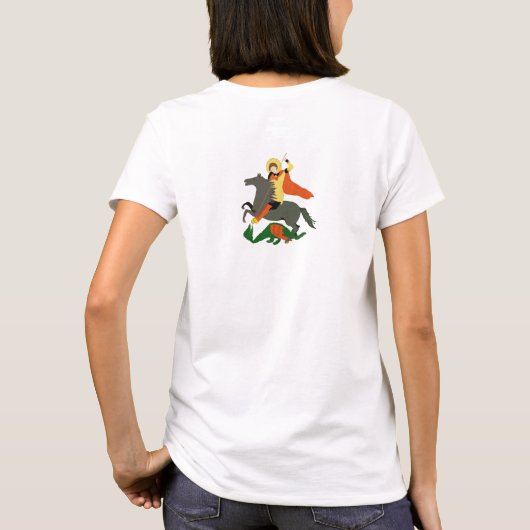 St. George en de Dragon Design Dames T-Shirt (Achterkant)