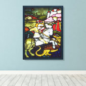 St. George en de Dragon Glas in lood Double Canvas Afdruk (Insitu (Houten vloer))