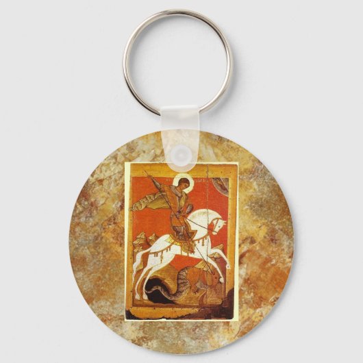 St.George en de Dragon Medieval Sleutelhanger (Voorkant)