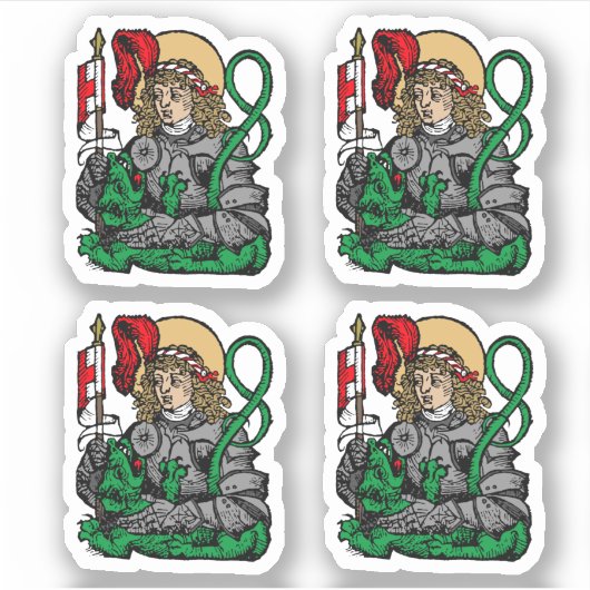 St. George en de Dragon (Neurenberg) 4-up Sticker (Voorkant)