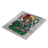St. George en de Dragon (Neurenberg) keramische te Tegeltje (Zijkant)