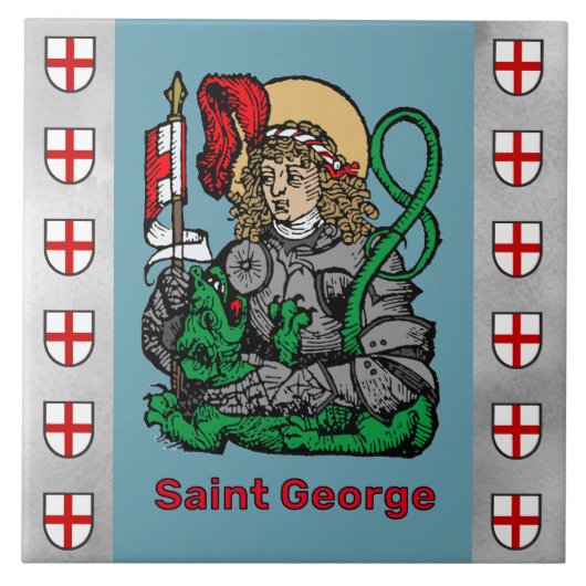 St. George en de Dragon (Neurenberg) keramische te Tegeltje (Voorkant)