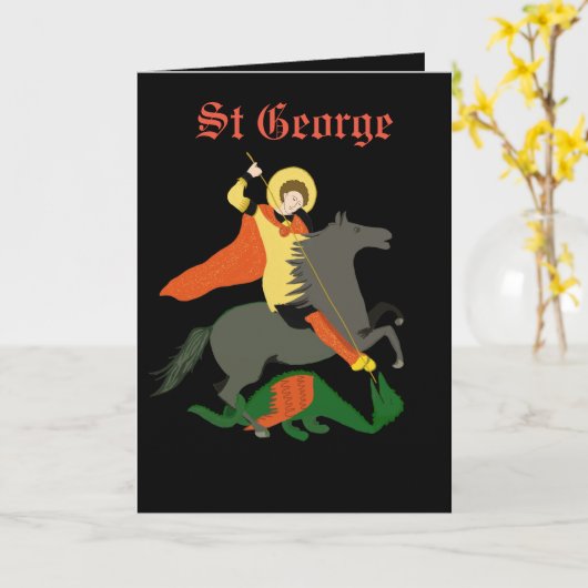 St George en de editable Draak Kaart (Gele Bloem)