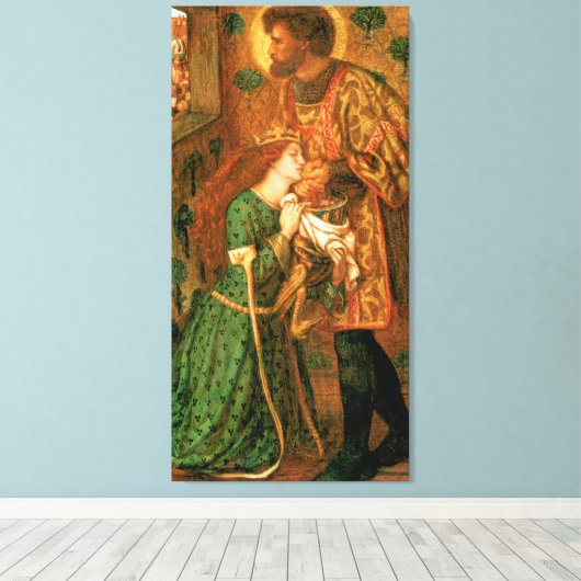 St. George en de prinses Sabra Canvas Afdruk (Insitu (Houten vloer))