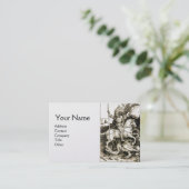 ST. GEORGE EN DRAGON, Black White Pearl Luxury Visitekaartje (Staand voorkant)