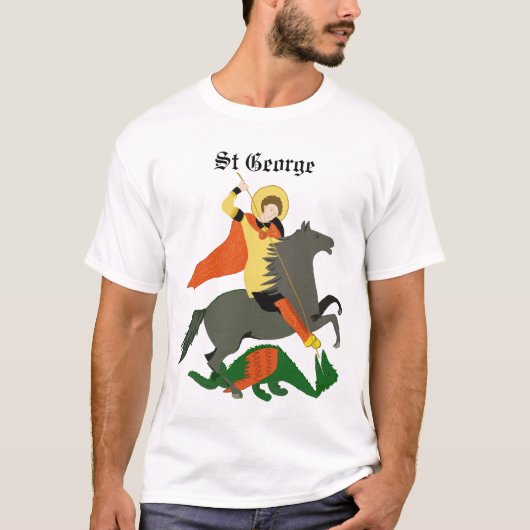 St George en Dragon Design T-Shirt (Voorkant)