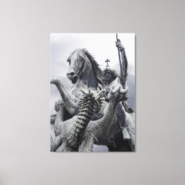 St George en Dragon door Eduard Kiss Canvas Afdruk