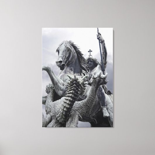 St George en Dragon door Eduard Kiss Canvas Afdruk (Voorkant)
