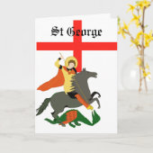 St George en Dragon editable Kaart (Gele Bloem)