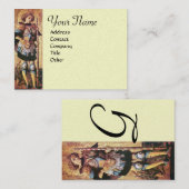 ST. GEORGE EN DRAGON Monogram Cream Pearl Visitekaartje (Voorkant / Achterkant)