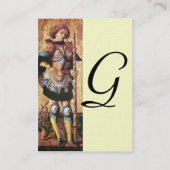 ST. GEORGE EN DRAGON Monogram Cream Pearl Visitekaartje (Achterkant)