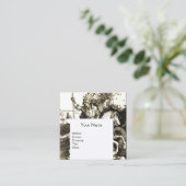 ST. GEORGE EN DRAGON MONOGRAM, zwart wit Vierkante Visitekaartje (Staand voorkant)