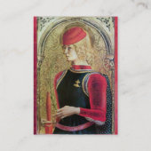 ST.GEORGE EN DRAGON Red Ruby Monogram, Gold Damask Visitekaartje (Achterkant)